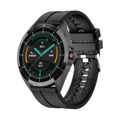 Smart Watch Kumi GW16T Black/Black Смарт-часы • совместимость • iOS • Android  • 1.28" • 240x240 • IP67 • 128mB  пульсометр • термометр • уровень кислорода в крови • 220mAh • 7 дней работы
