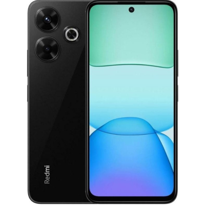 Смартфон Xiaomi Redmi 13 6/128Gb NFC Midnight Black (No power adapter) Global Version Корпус: 168,6x76,3x8,3 мм, 205 г; Скло спереду, пластикова рамка, скло ззаду; IP53, захист від пилу та бризок • Дисплей: 6,79" IPS LCD, 90 Гц, 550 ніт (HBM), роздільна здатність 1080x2460 пікселів, співвідношення сторін 20,5:9, 396 ppi • Чіпсет: Mediatek Helio G91 Ultra (12 нм): восьмиядерний (2x2,0 ГГц Cortex-A75 і 6x1,8 ГГц Cortex-A55); Mali-G52 MC2 • Пам'ять: 128 ГБ 6 ГБ RAM; eMMC 5.1; microSDXC (використовується спільний слот для SIM-карти) • ОС/ПЗ: Android 14, HyperOS • Основна камера: Ширококутна (основна) : 108 МП, f/1.8, 1/1.67", 0.64µm, PDAF; Макро : 2 МП, f/2.4 • Фронтальна камера: 13 МП, f/2.5, (ширококутна) • Запис відео: задня камера : 1080p@30fps; Фронтальна камера : 1080p@30fps • Акумулятор: 5030mAh; 33 Вт дротовий • Підключення: LTE; Hybrid Dual SIM; Wi-Fi 5; BT 5.4; NFC; FM радіо; ІЧ-бластер; роз'єм 3,5 мм • Інше: зчитувач відбитків пальців (збоку); Віртуальний датчик наближення.