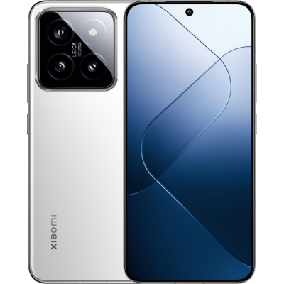 Смартфон Xiaomi 14 12/512Gb NFC White (Global Version) Корпус: 152,8x71,5x8,2 мм, 188 г; Фронтальне скло (Gorilla Glass Victus), задня скляна або силікон-полімерна, алюмінієва рамка; IP68 // Дисплей: 6.36" LTPO OLED, 68B кольорів, 120Hz, Dolby Vision, HDR10+, 3000 ніт (пікова), роздільна здатність 1200x2670px, 20.03:9, 460ppi // Чіпсет: Qualcomm SM8650-AB Snapdragon 8 Gen 3 (4 нм): Восьмиядерний (1x3,3 ГГц Cortex-X4 & 3x3,2 ГГц Cortex-A720 & 2x3,0 ГГц Cortex-A720 & 2x2,3 ГГц Cortex-A520 ); Адрено 750 // Пам'ять: 512 ГБ 12 ГБ RAM; UFS 4.0 // ОС/ПЗ: Android 14, HyperOS // Основна камера: Ширококутна (основна) : 50 МП, f/1.6, 23 мм, 1/1.31", 1.2 мкм, подвійний піксель PDAF, лазерне автофокусування, OIS; Телефото : 50 МП, f/2.0, 75 мм, PDAF (10 см - ?) ), OIS, 3,2-кратне оптичне збільшення; Надширококутна : 50 МП, f/2,2, 14 мм, 115? // Фронтальна камера: 32 МП, f/2.0, 22 мм (ширококутна), 0,7 мкм // Запис відео: основна камера : 8K@24fps (HDR), 4K@24/30/60fps (HDR10+, 10-bit Dolby Vision HDR, 10-bit LOG), 1080p@30/60/120/240/960fps, 720p@ 1920 кадрів в секунду, гіро-EIS; Фронтальна камера : 4K@30/60fps, 1080p@30/60fps, gyro-EIS // Акумулятор: 4610mAh; 90 Вт дротовий, PD3.0, QC4, 50 Вт бездротовий, 10 Вт зворотний бездротовий зв’язок // Підключення: 5G; eSIM; Подвійна SIM; Wi-Fi 7; BT 5.4, aptX HD, aptX Adaptive; NFC; Інфрачервоний порт // Інше: сканер відбитків пальців (під дисплеєм, оптичний); стереодинаміки.